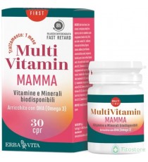 ERBA VITA Multivitamin Mamma integratore alimentare a base di vitamine e minerali e arricchito con DHA, con tecnologia Fast/Reta
