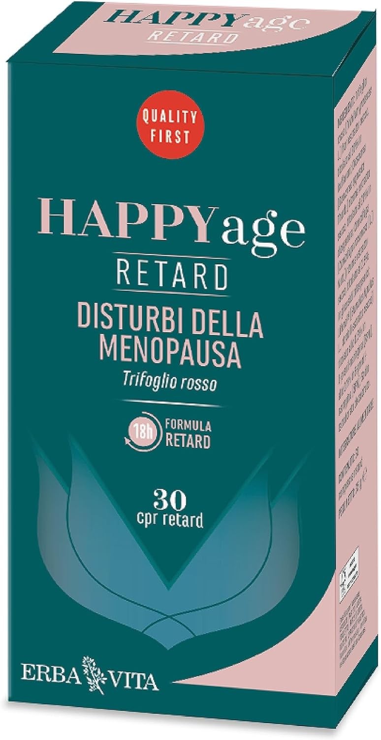 ERBA VITA Happy Age Retard integratore alimentare a base di estratti vegetali e vitamina D3, è un supporto naturale per il corpo