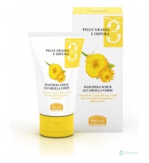 Helan, Linea Viso 3, Maschera Scrub Argilla Verde, Pelle grassa, 50 mL