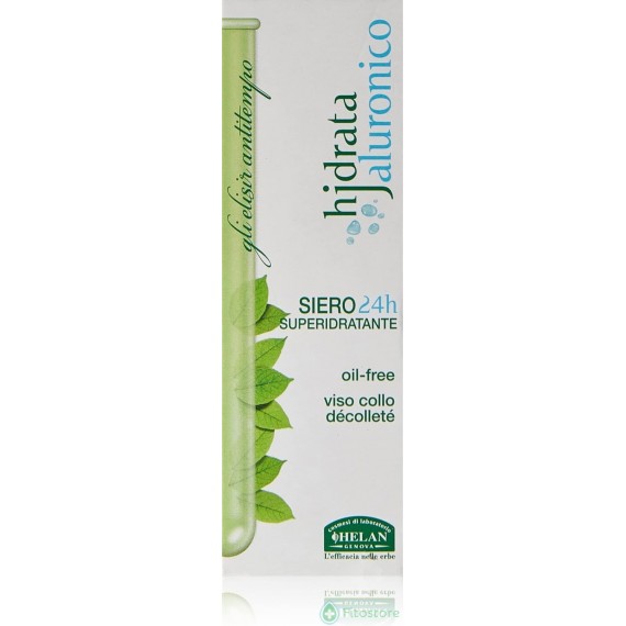 Helan, Hjdrata Jaluronico, Siero Viso Acido Ialuronico a Gocce, Gel Super Idratante per la Pelle Secca, Anche su Collo, Traspare