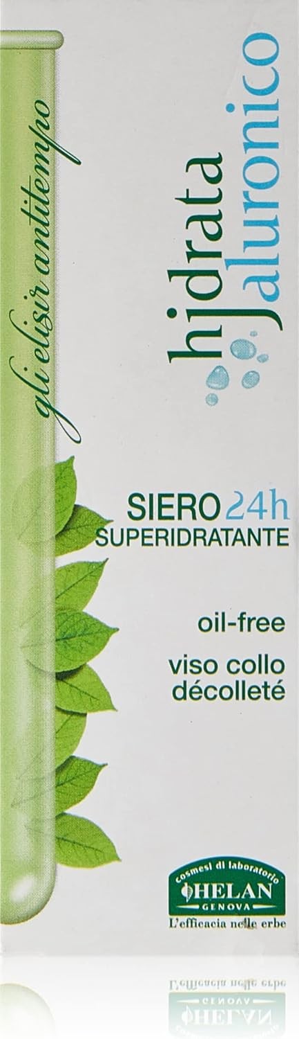 Helan, Hjdrata Jaluronico, Siero Viso Acido Ialuronico a Gocce, Gel Super Idratante per la Pelle Secca, Anche su Collo, Traspare