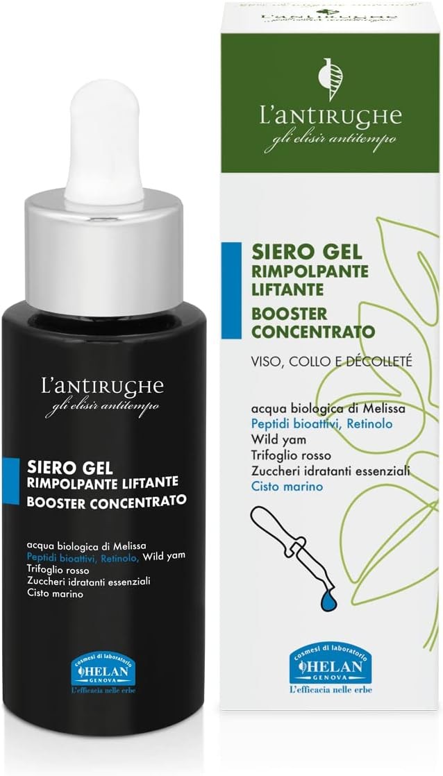 Helan L'Antirughe - Siero Viso Collo Décolleté Antirughe Liftante Gel Skincare Boost Concentrato Rimpolpa con Retinolo Viso e Pe
