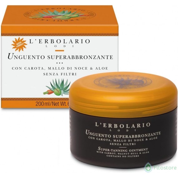 L'Erbolario Unguento Super Abbronzante - Olio di Carota Noce e Aloe Vera - Senza Filtri -Abbronzatura Intensa e Idratazione per 