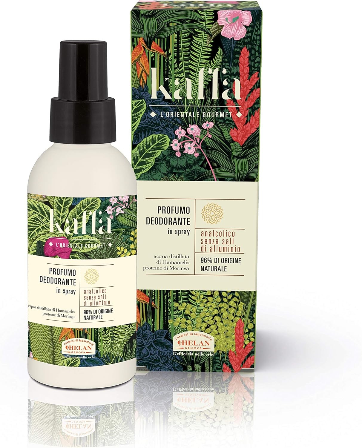 Helan, Kaffa, Profumo Deodorante Spray, Deodorante Donna Naturale, ad Azione Dermopurificante - Deodorante Donna Delicato e a Lu