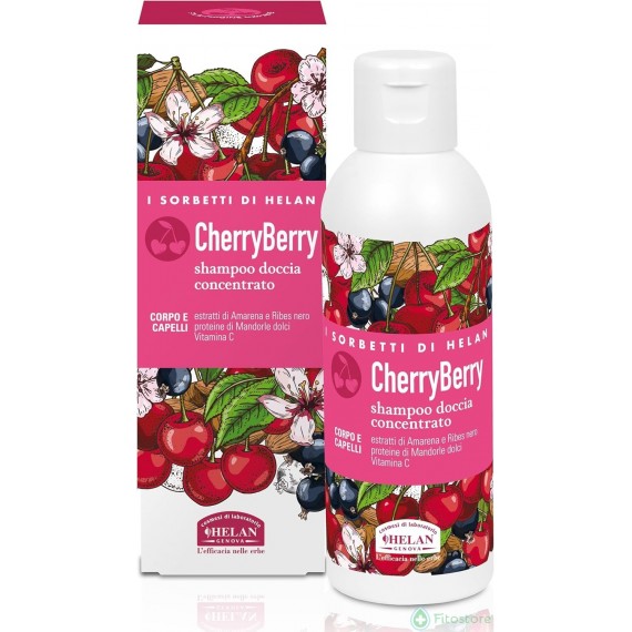 Helan I Sorbetti CherryBerry - Shampoo e Bagnoschiuma Uomo e Donna Concentrato con Vitamina C, Mandorle Dolci e Ribes Nero, Docc