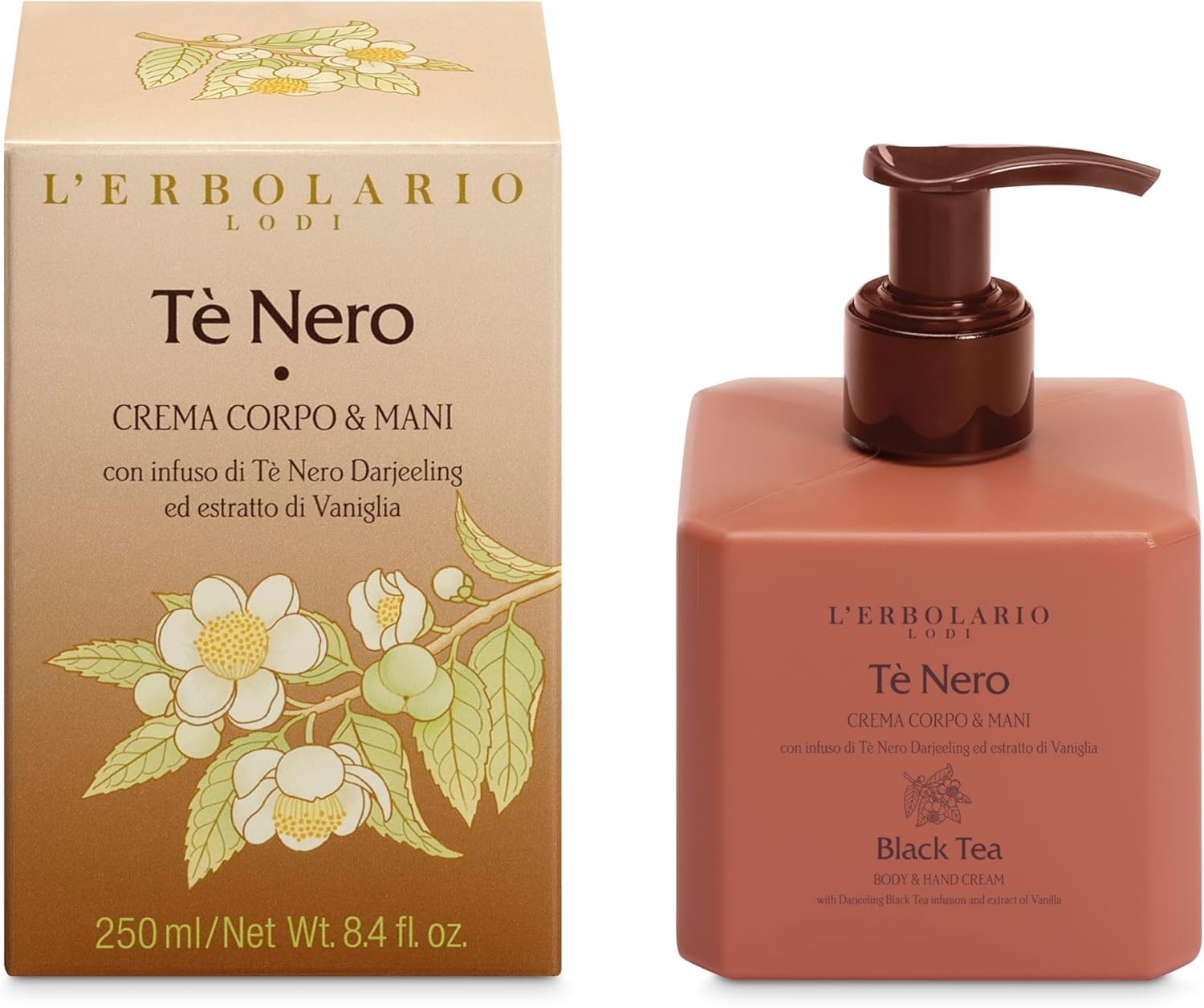 TÈ NERO lozione per mani e corpo, 250 ml